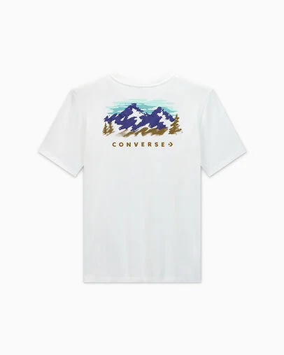 Abstract Mountain T-Shirt White, Back View