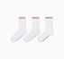 3-Pack Varsity Stripe Mesh Half-Crew Socks White