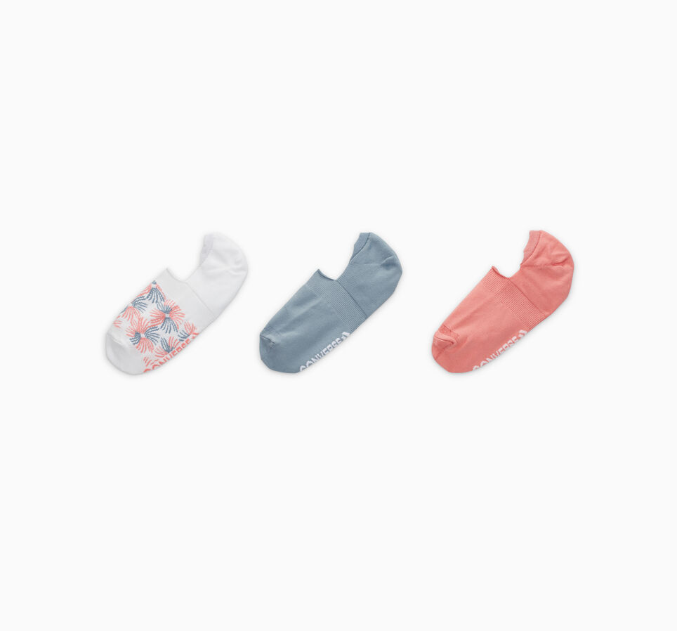 3-Pack Floral Ultra-Low Liner Socks White/Blue/Pink