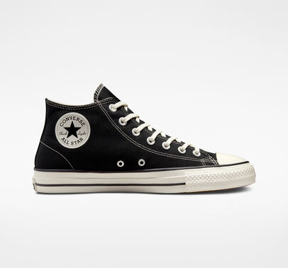 Converse CONS Skate Shoe Rare All Star CTAs Mid-top Black w/Blue Lining CONVERSE CONS CTAS PRO HI- (SUEDE) BLACK/BLACK/WHITE  main image 4