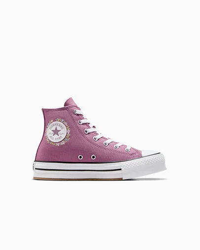 Chuck Taylor All Star EVA Lift Platform Feline Florals Dreamy Dahlia/White/Black, Outer Side View