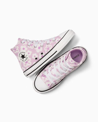 Chuck Taylor All Star Floral Chenille Stardust Lilac/Grape Fizz, Angled View