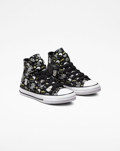 Chuck Taylor All Star Easy-On Raccoons Black/Iron Grey/Ash Stone, Angled View