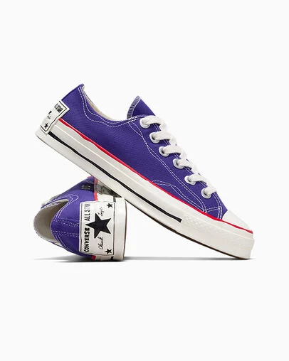 Chuck 70 Sketch Court Purple/Egret/Red, Detail Angle View