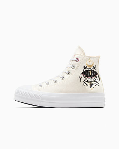 Chuck Taylor All Star Lift Platform Alchemy Embroidery Egret/Black/Ritual Rose, Inner Side View