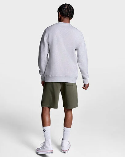 Chenille Patch Heritage Crew Neck Lt Grey Heather, Detail View