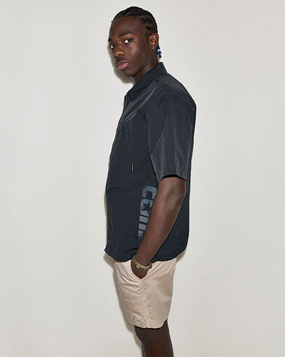 Utility Zip Short-Sleeve Shirt Converse Black, Back View