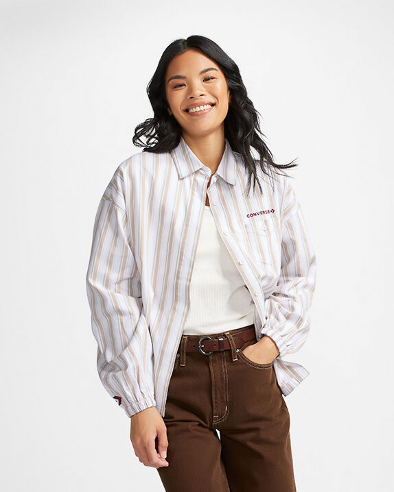 converse button up shirt womens