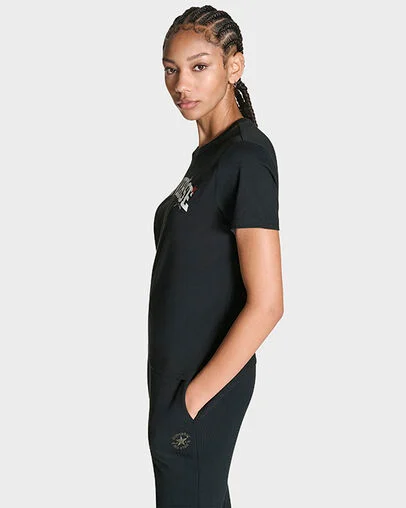 Stars T-Shirt Black, Full Body View