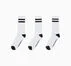 3-Pack Double Stripe Crew Socks White