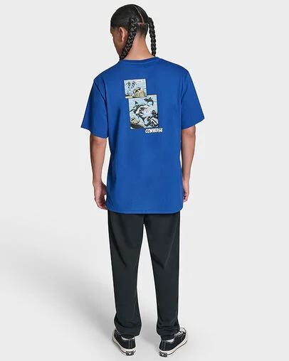 Shark Comic T-Shirt Blue, Full Body View