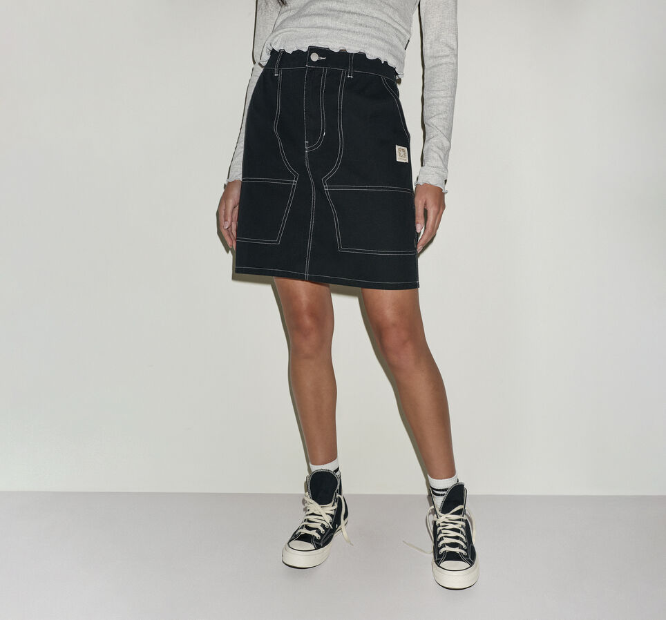 Star Patch Cargo Pencil Skirt Converse Black