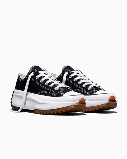 Run Star Hike Platform Canvas Black/White/Gum, Top and Side View