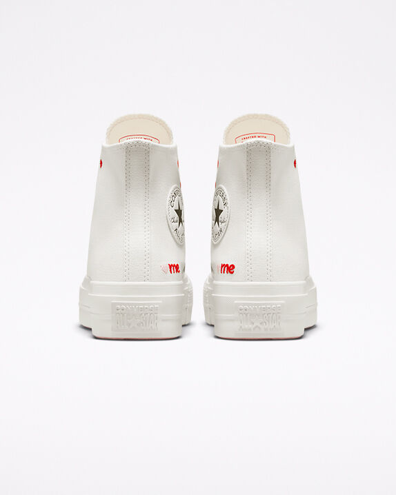 Converse Chuck Taylor All Star Lift Platform High 'Embroidered Hearts - White' Sneakers | Women's Size 11