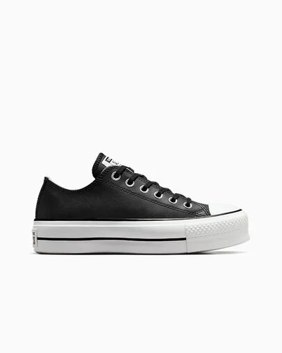 Chuck Taylor All Star Lift Platform Leather Black/Black/White, Outer Side View