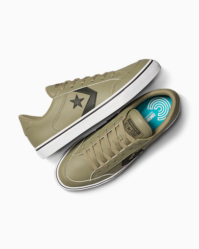 CONS Tobin Leather Mossy Sloth/Cave Greenwhite, Angled View