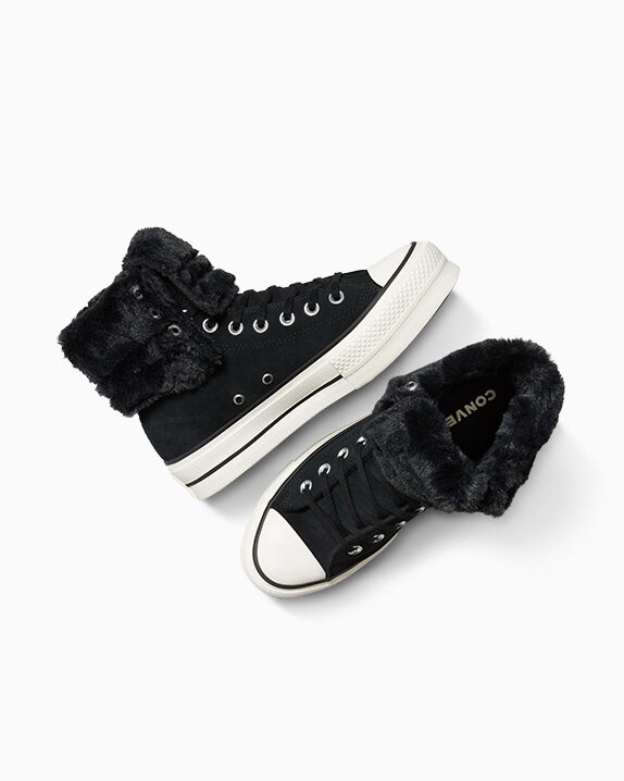 Chuck Taylor All Star Fold-Over Lift Platform XHi Faux Fur Women's
