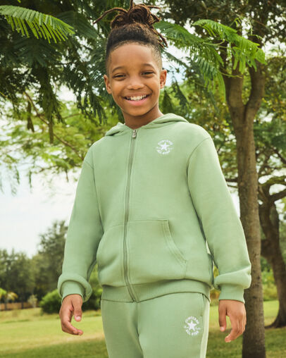 Chuck Taylor Patch Full-Zip Hoodie Foothill Green, Detail View