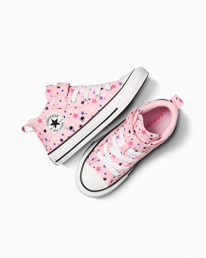 Chuck Taylor All Star Malden Street Sparkle Mid Top Sunrise Pink/White/Black, Angled View
