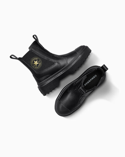 Chuck Taylor All Star Lugged Chelsea Boot Black/Black/Black, Angled View