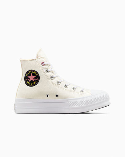 Chuck Taylor All Star Lift Platform Alchemy Embroidery Egret/Black/Ritual Rose, Outer Side View