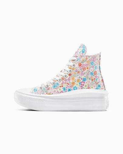 Chuck Taylor All Star Move Platform Mini Flowers White/Cactus Bud, Inner Side View