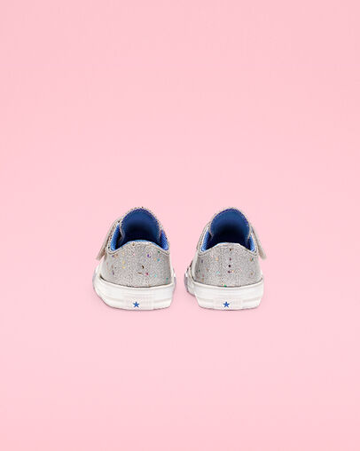Chuck Taylor All Star Galaxy Glimmer Hook and Loop Low Top Silver/Ozone Blue/White