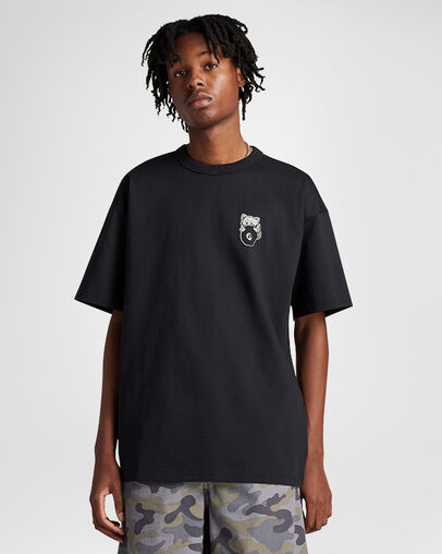 8 Ball T-shirt Converse Black, Front View