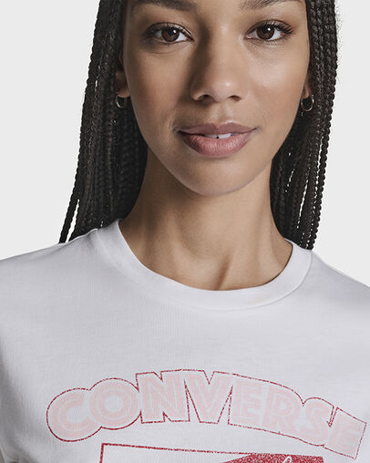 Retro Roses T-Shirt White, Detail View