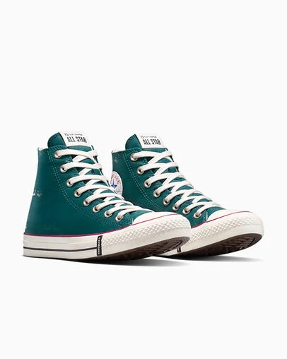 Chuck Taylor All Star Heritage Jaded Teal/Egret/Garnet, Top and Side View
