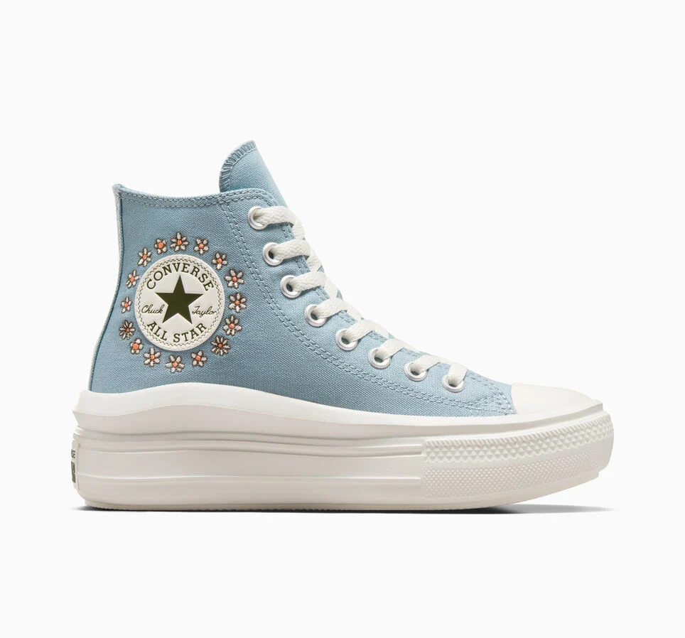 Chuck Taylor All Star Move Platform Floral Embroidery Cocoon Blue/Egret/Pale Magma