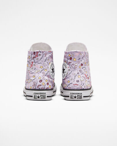 Chuck Taylor All Star Majestic Mermaids Vapor Violet/Aqua Mist/White, Heel View