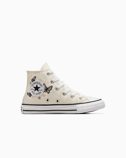 Chuck Taylor All Star Butterflies Egret/Black/White, Outer Side View