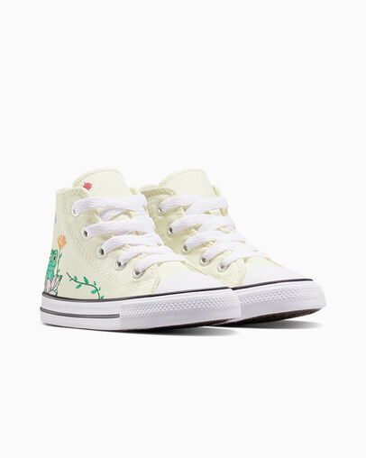 Chuck Taylor All Star Lily Pad Egret/White/Black, Top and Side View