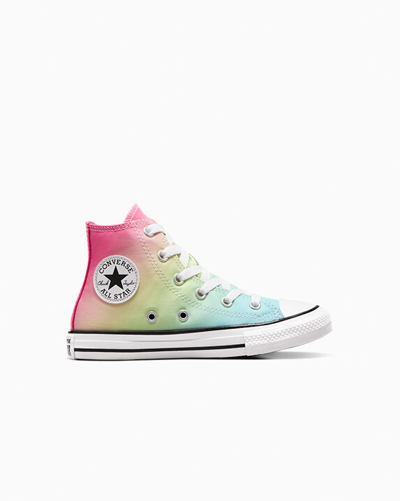 multi colored converse shoes