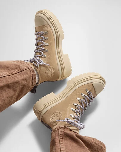 Chuck Taylor All Star Lugged Heel Waterproof Platform Warm Quarry/Miso Glaze, Reflective View