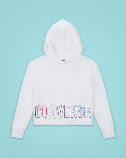 Gradient Wordmark Fleece Pullover White