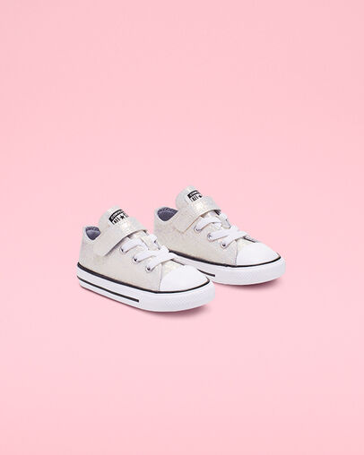 Coated Glitter Hook and Loop Chuck Taylor All Star Wolf Grey/Black/White