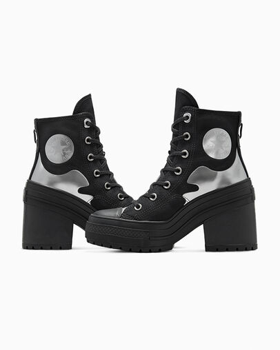 Chuck 70 De Luxe Heel Chrome Total Eclipse/Silver, Detail Angle View