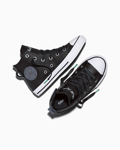 Chuck Taylor All Star Chalk Taylor Black/Darker Grey/White, Angled View