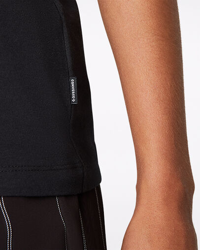 Rainbow Crew Neck Short Sleeve T-Shirt Converse Black, Full Body View