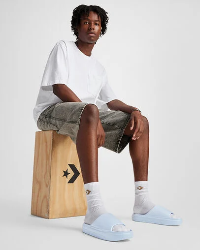 Converse Essential Slide Blue Supermoon/Blue Supermoon, On Foot Shot 2