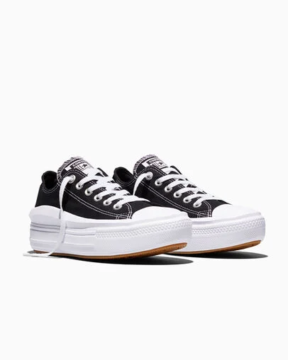 Chuck Taylor All Star Move Canvas Platform Black/White/White, Top and Side View