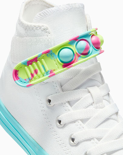 Chuck Taylor All Star Bubble Strap Easy On Hyper Brights White/Triple Cyan/Slime Light, Detail Angle View