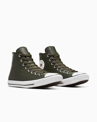 Chuck Taylor All Star Cave Green/Dark Whiskey/White, Top and Side View