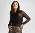 Sheer Mesh Long-Sleeve Top Converse Black