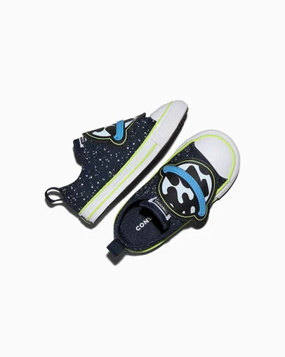 Chuck Taylor All Star One Strap Easy-On Planets Obsidian/Neon Mantis/White