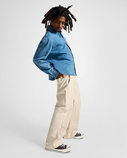 Chuck 70 Heritage Color Leather Coffee Nut/Blue/White, On Foot Shot 1