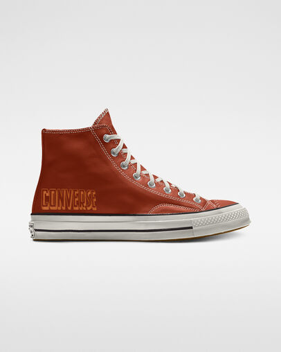 Custom Chuck 70 Engraved Leather High Top rust
