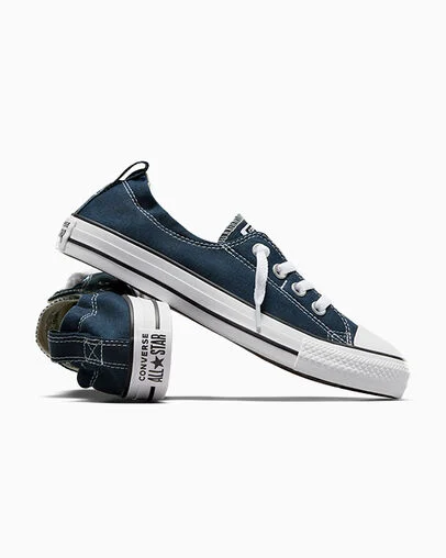 Chuck Taylor All Star Shoreline Canvas Athletic Navy, Detail Angle View
